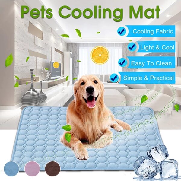 Dog Mat Cooling Summer Pad Mat For Dogs Cat Blanket Sofa Breathable Pet Dog Bed Summer Washable For Small Medium Large Dogs Car 1