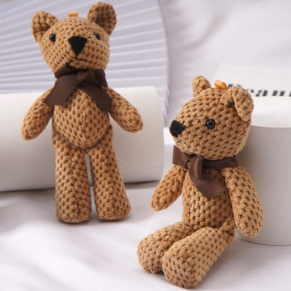 15CM Bear Stuffed Plush Toys Baby Cute Dress Key pendant Pendant Dolls Gifts Birthday Wedding Party Decor 1pcs 3