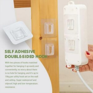 Multi-Purpose Hooks 5/10 Pairs Double-sided Adhesive Wall Hooks Waterproof Clothes Hats Towel Hooks Kitchen Bath Door Hooks 2