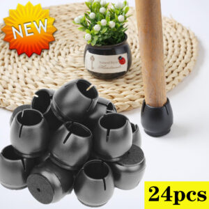 24pcs black furniture legs Feet Pad Silicon Floor Protector For Decor chair leg caps Anti-slip Table Leg wood Floor Protection 1