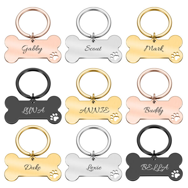 Personalized Collar Pet ID Tag Engraved Pet ID Name for Cat Puppy Dog Tag Pendant Keyring Bone Tag Pet Accessories Dropshipping 6