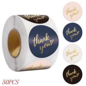 50-500pcs 1inch Blue Thank You Stickers For Envelope Sealing Labels Stationery Supplies Handmade Wedding Gift Decoration Sticker 7