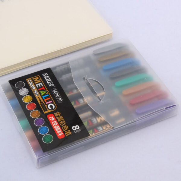 8pc set metalli color Pen Art Marker brush pen mark write Stationery Student Office school supplies Calligraphy pen 5