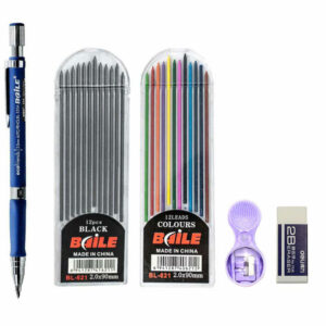 2.0mm Mechanical Pencil Set 2B Automatic Pencils with Color/Black Lead Refills for Draft Drawing, Writing, Crafting, Art Sketch 1