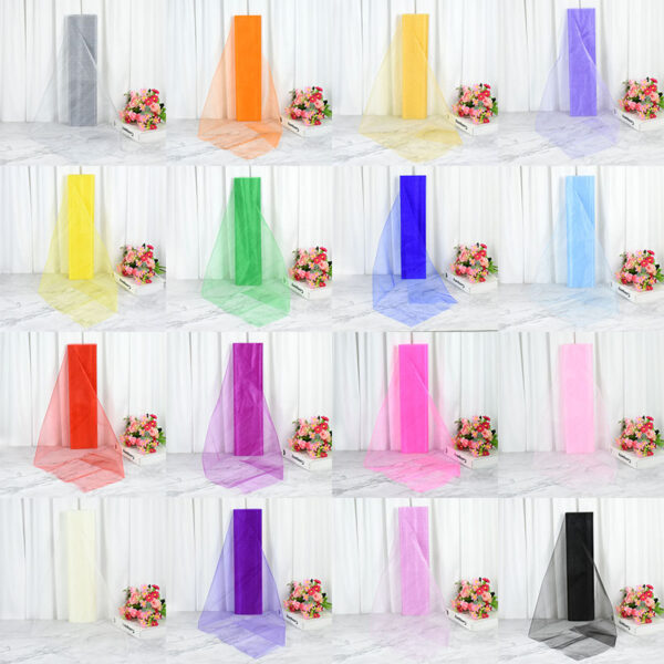 5/10m Wedding Decoration Tulle Roll Crystal Organza Sheer Fabric For Birthday Party Backdrop Wedding Chair Sashes Decor Yarn 5