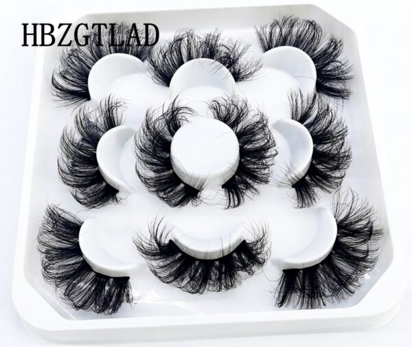 New 5Pairs 25mm 3D Mink Lashes Bulk Faux with Custom Box Wispy Natural Mink Lashes Pack Short Wholesales Natural False Eyelashes 19