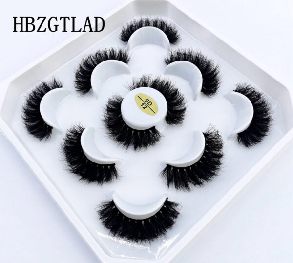 New 5Pairs 25mm 3D Mink Lashes Bulk Faux with Custom Box Wispy Natural Mink Lashes Pack Short Wholesales Natural False Eyelashes 32