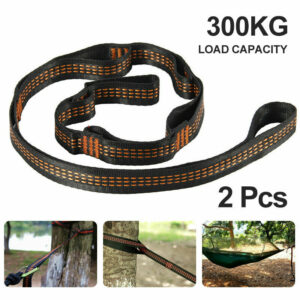 2Pcs Hammock Straps Special Reinforced Polyester Straps 5 Ring High Load-Bearing Barbed Black Outdoor Camping Hammock Straps 1