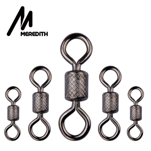 Meredith 50PCS/Lot Fishing Swivels Ball Bearing Swivel with Safety Snap Solid Rings Rolling Swivel for Carp Fishing Accessories 5