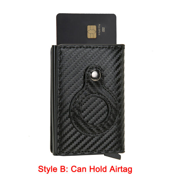 DIENQI Carbon Fiber Card Holder Wallets Men Brand Rfid Black Magic Trifold Leather Slim Mini Wallet Small Money Bag Male Purses 10