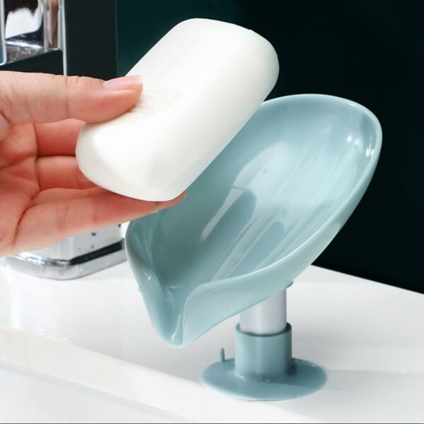 Leaf Shape Soap Box Drain Soap Holder Box Bathroom Shower Soap Holder sponge Storage Plate Tray Bathroom Supplies Bathroom Gadge 2