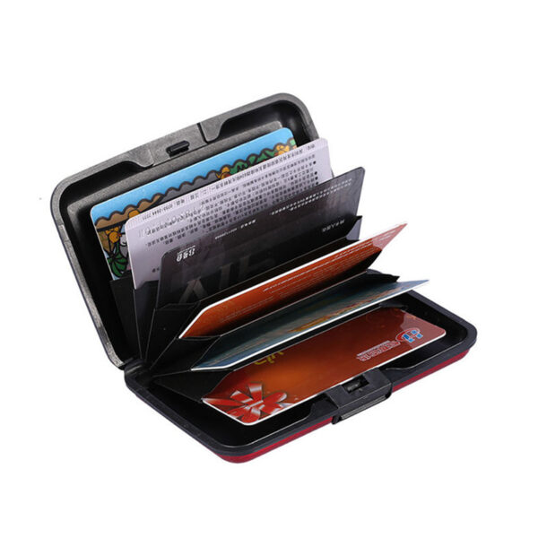 PURDORED 1 Pc Men Aluminum Bank Card Holder Blocking Hard Case Wallet Solid Credit Card Anti-RFID Scanning Protect Card Holder 3