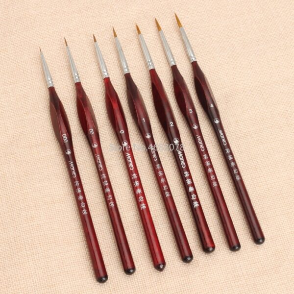 7Pcs Professional Sable Hair Paint Brush Set - Miniature Art Brushes for Drawing Gouache Oil Painting Brush Art Supplies 1