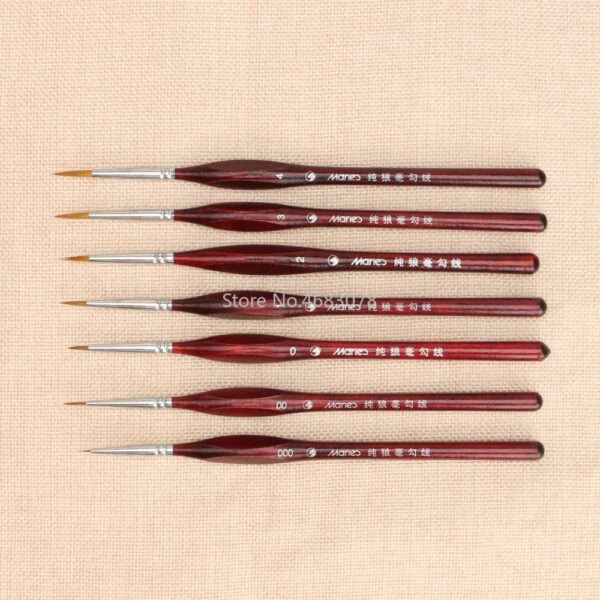 7Pcs Professional Sable Hair Paint Brush Set - Miniature Art Brushes for Drawing Gouache Oil Painting Brush Art Supplies 6