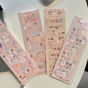 1Pc Korean Popular Cartoon Bunny Bear Laser Sticker Scrapbooking Stick DIY Material Stationary Kawaii Art Decoration Supplies 2