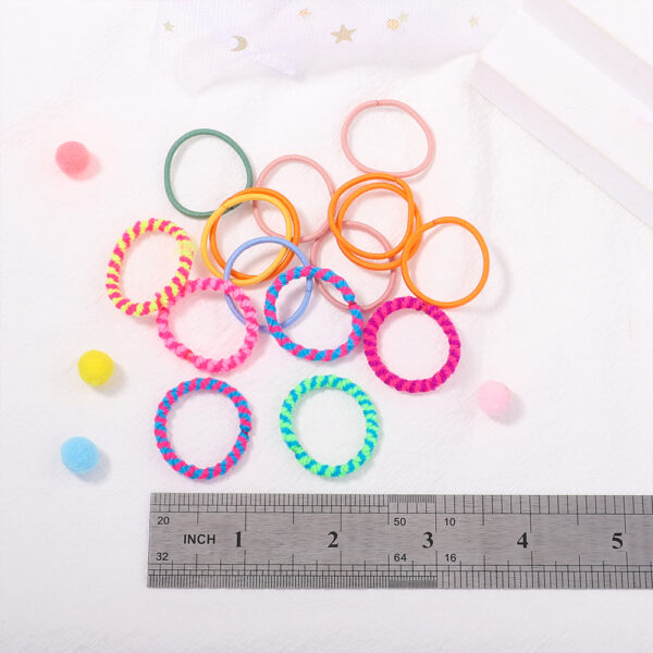 New 100Pcs/lot Hair Bands Girls Candy Color Elastic Rubber Band Hair Bands Child Baby Headband Scrunchie Kids Hair Accessories 2