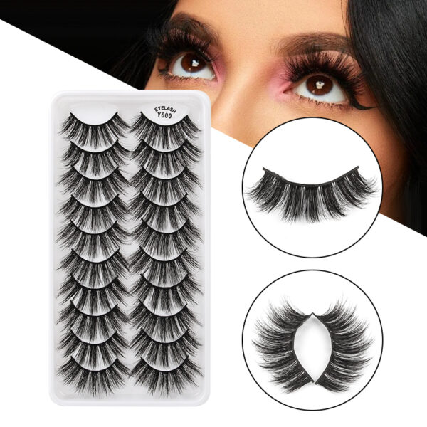 10/5 Pairs 3D Faux Mink Eyelashes Natural Thick Long False Eyelashes Dramatic Fake Lashes Makeup Extension Faux Cils maquiagem 6