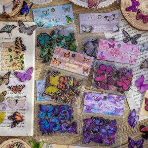 40 Pcs Elegant Butterfly Stickers PET Transparent Decorative Decals For Phone Laptop Waterbottle Planner Diary Journal Scrapbook 1