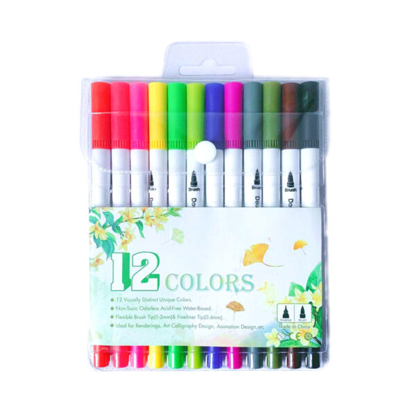 12/24/36/48 PCS Colored Art Sketching Markers Drawing Set Double-head Watercolor paint brush pen Diary supplies Stationery 6