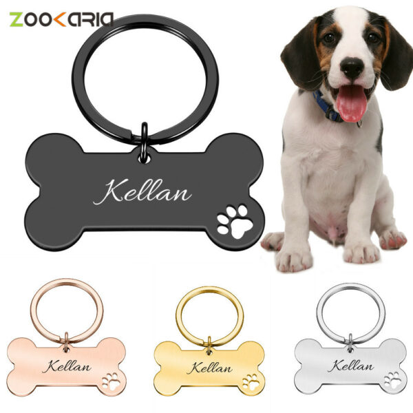 Personalized Collar Pet ID Tag Engraved Pet ID Name for Cat Puppy Dog Tag Pendant Keyring Bone Tag Pet Accessories Dropshipping 1