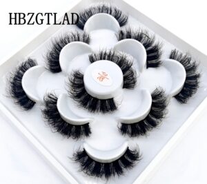 New 5Pairs 25mm 3D Mink Lashes Bulk Faux with Custom Box Wispy Natural Mink Lashes Pack Short Wholesales Natural False Eyelashes 40