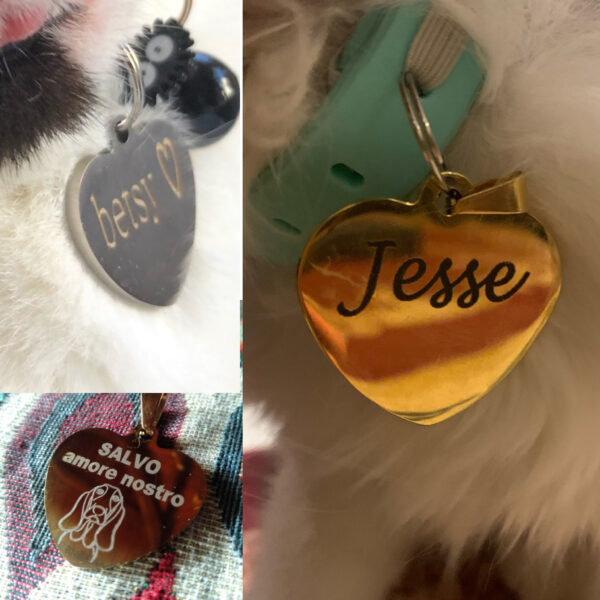 Custom Cat Dog ID Tag Engraved Personalized Pet Collar Charm Name Pendant Bone Keyring Necklace Puppy Accessory Dropshipping 6