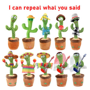 Dancing Cactus Repeat Talking Toy Electronic Plush Toys Can Sing Record Lighten Battery USB Charging Early Education Funny Gift 1