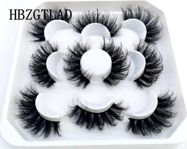 New 5Pairs 25mm 3D Mink Lashes Bulk Faux with Custom Box Wispy Natural Mink Lashes Pack Short Wholesales Natural False Eyelashes 6