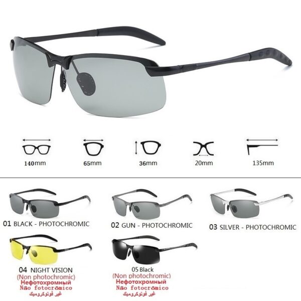 Photochromic Sunglasses Men Polarized Driving Chameleon Glasses Male Change Color Sun Glasses Day Night Vision Driver's Eyewear 6