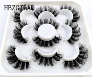 New 5Pairs 25mm 3D Mink Lashes Bulk Faux with Custom Box Wispy Natural Mink Lashes Pack Short Wholesales Natural False Eyelashes 25