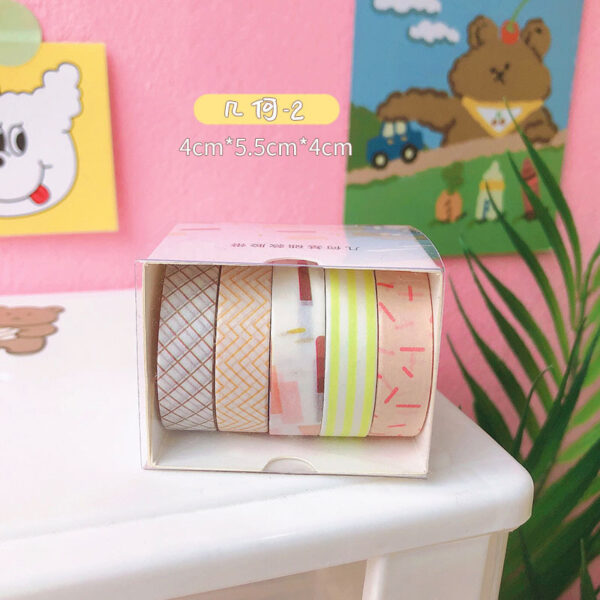 5Rolls/box Solid Color Washi Tape Set Decorative Masking Tape Cute Scrapbooking Adhesive Tape School Stationery Supplies 17