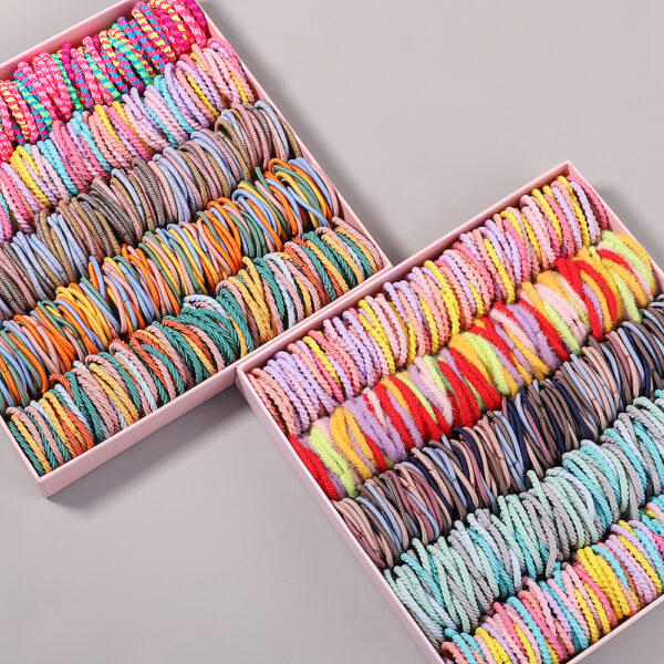 New 100Pcs/lot Hair Bands Girls Candy Color Elastic Rubber Band Hair Bands Child Baby Headband Scrunchie Kids Hair Accessories 5