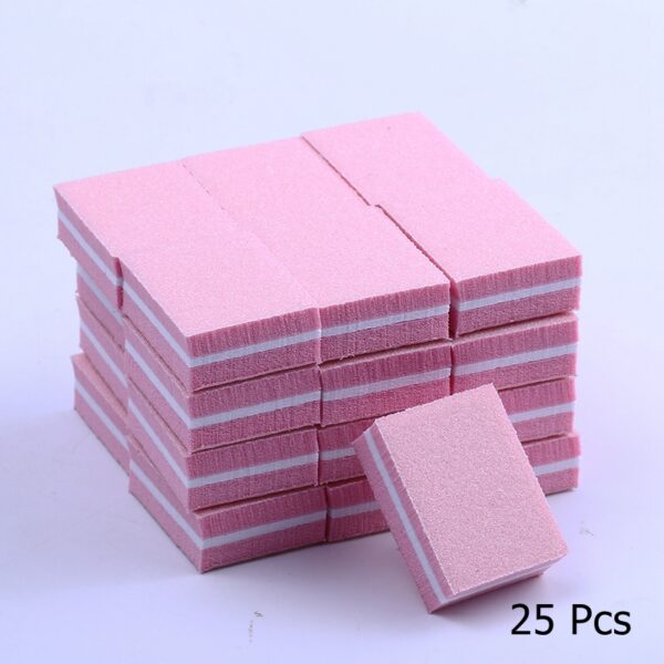 10/25/50pcs lot Double-sided Mini Nail File Blocks Colorful Sponge Nail Polish Sanding Buffer Strips Polishing Manicure Tools 16