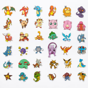 50/100Pcs Pokemon Stickers Kawaii Pikachu Skateboard Bicycle Guitar Laptop Kids Waterproof Stiker Toys 2