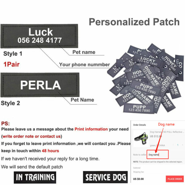 Dog Harness Vest ID Patch Customized Reflective Breathable Adjustable Pet Harness For Dog NO PULL Pet Outdoor Harness 4