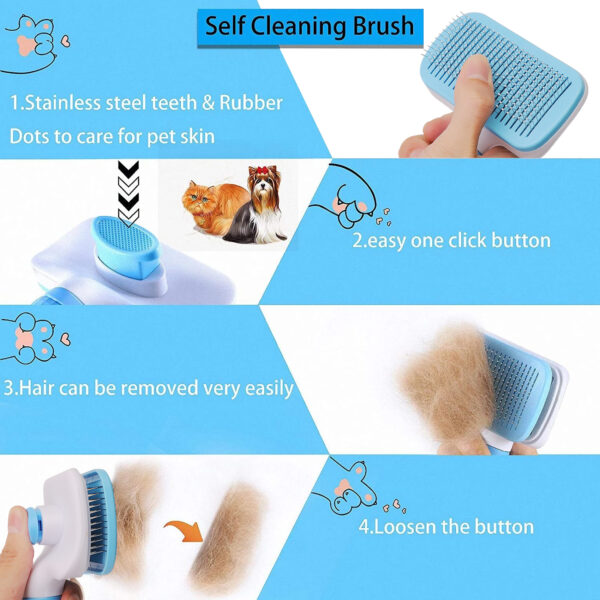 Dog Hair Remover Brush Cat Dog Hair Grooming And Care Comb For Long Hair Dog Pet Removes Hairs Cleaning Bath Brush Dog Supplies 2