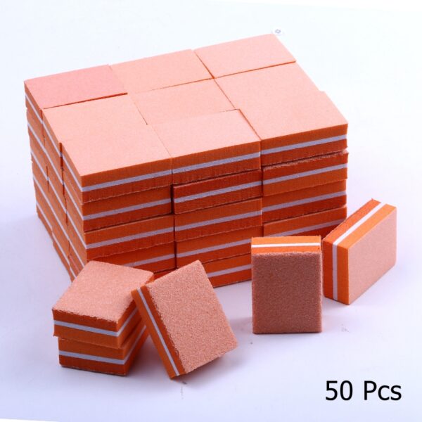 10/25/50pcs lot Double-sided Mini Nail File Blocks Colorful Sponge Nail Polish Sanding Buffer Strips Polishing Manicure Tools 26