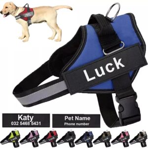 Dog Harness Vest ID Patch Customized Reflective Breathable Adjustable Pet Harness For Dog NO PULL Pet Outdoor Harness 1