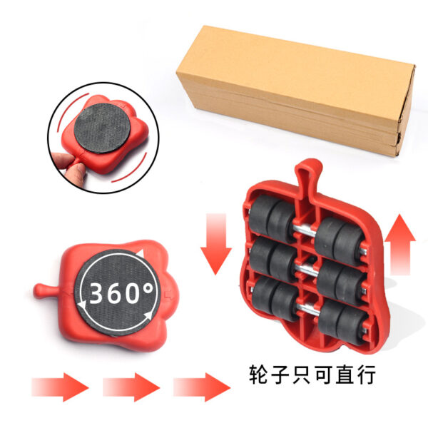 5 Pcs Furniture Moving Transport Roller Set Removal Lifting Moving Tool Set Wheel Bar Mover moving Heavy Stuffs Device Hand Tool 2