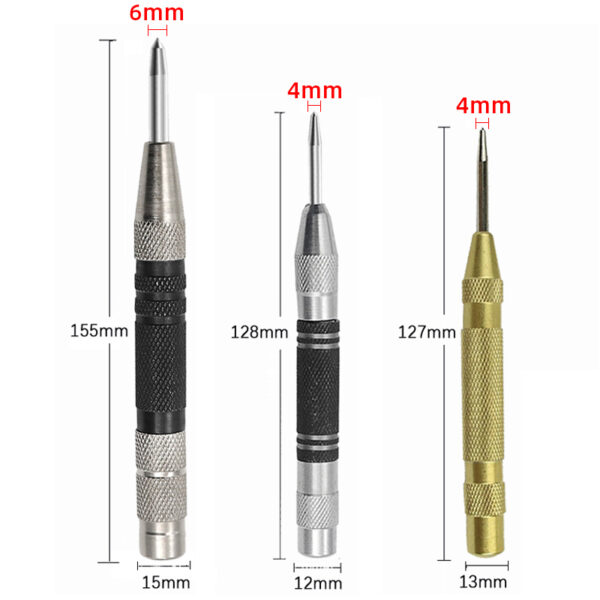 Automatic Centre Punch General Automatic Punch Woodworking Metal Drill Adjustable Spring Loaded Automatic Punch Hand Tools Sets 6