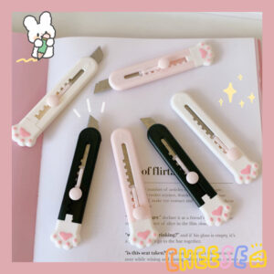 1 PCS Cute Girly Pink Cat Paw Alloy Mini Portalble Utility Knife Cutter Letter Envelope Opener Mail Knife School Office Supplies 1