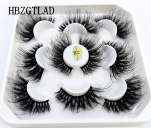 New 5Pairs 25mm 3D Mink Lashes Bulk Faux with Custom Box Wispy Natural Mink Lashes Pack Short Wholesales Natural False Eyelashes 15