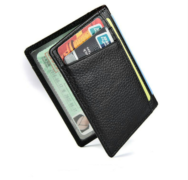 Super Slim Soft Wallet 100% Genuine Leather Mini Credit Card Wallet Purse Card Holders Men Wallet Thin Small 5