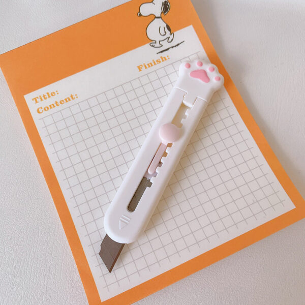 1 PCS Cute Girly Pink Cat Paw Alloy Mini Portalble Utility Knife Cutter Letter Envelope Opener Mail Knife School Office Supplies 7