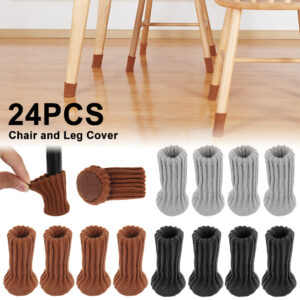 24PCS Table Leg Socks Knitted Chair Leg Cover Floor Protectors Furniture Legs Table Chair Leg Protector Cover Legs For Furniture 1