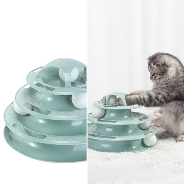 3/4 Levels Cats Toy Tower Tracks Cat Toys Interactive Cat Intelligence Training Amusement Plate Tower Pet Products Cat Tunnel 2