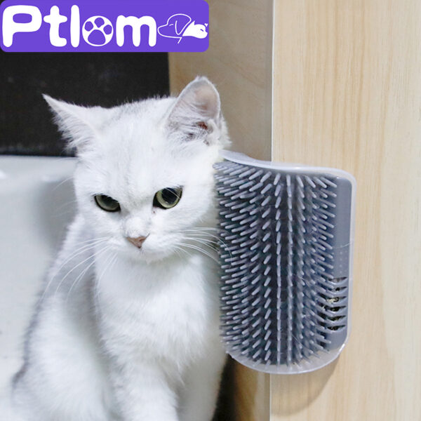 Cat Self Groomer With Catnip Soft Cats Wall Corner Massage Cat Comb Brush Rubs The Face With A Tickling Comb Pet Grooming Supply 4