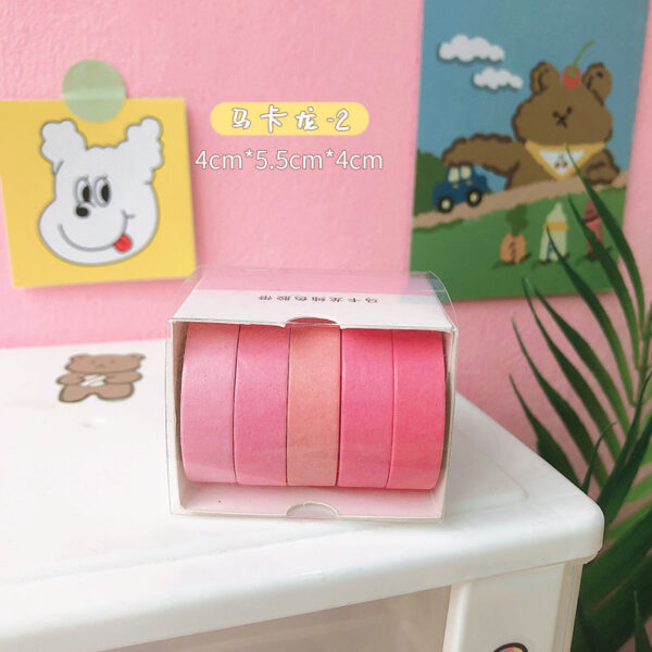 5Rolls/box Solid Color Washi Tape Set Decorative Masking Tape Cute Scrapbooking Adhesive Tape School Stationery Supplies 13