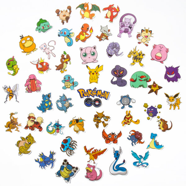 50/100Pcs Pokemon Stickers Kawaii Pikachu Skateboard Bicycle Guitar Laptop Kids Waterproof Stiker Toys 3