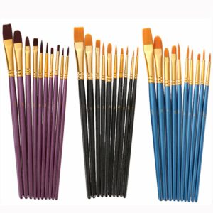 Artist Paint Brush Set 10Pcs High Quality Nylon Hair Wood Black Handle Watercolor Acrylic Oil Brush Painting Art Supplies 1